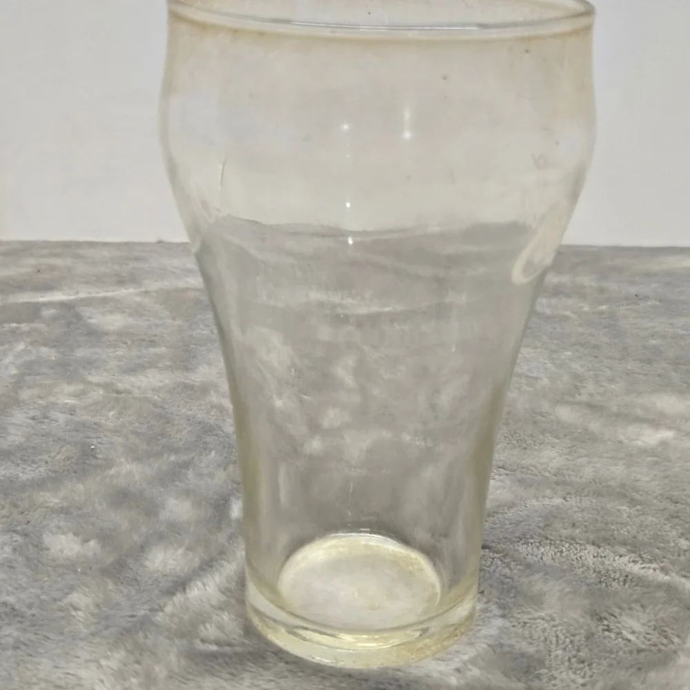 Vintage Coca-Cola Glass Enjoy Coke White Logo Clear Bell Shape Soda Fountain 5in